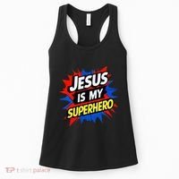 Jesus Is My Superhero Christian God Religious Comic Women's Tank Top thumb 0