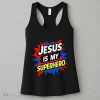 Jesus Is My Superhero Christian God Religious Comic Women's Tank Top thumb 3
