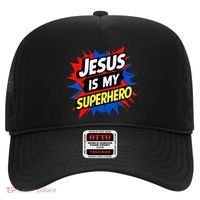 Jesus Is My Superhero Christian God Religious Comic Hat thumb 0