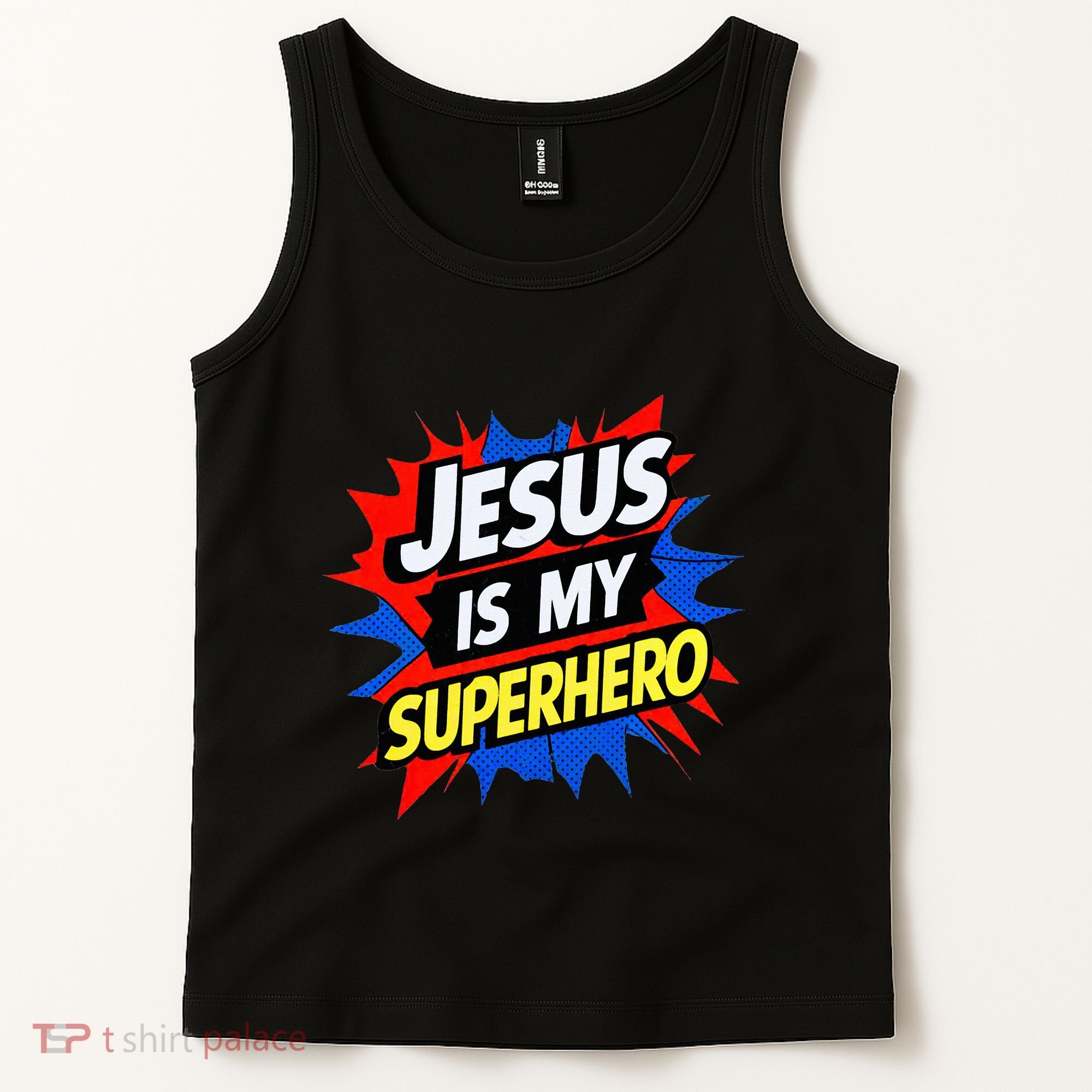 Jesus Is My Superhero Christian God Religious Comic Tank Top
