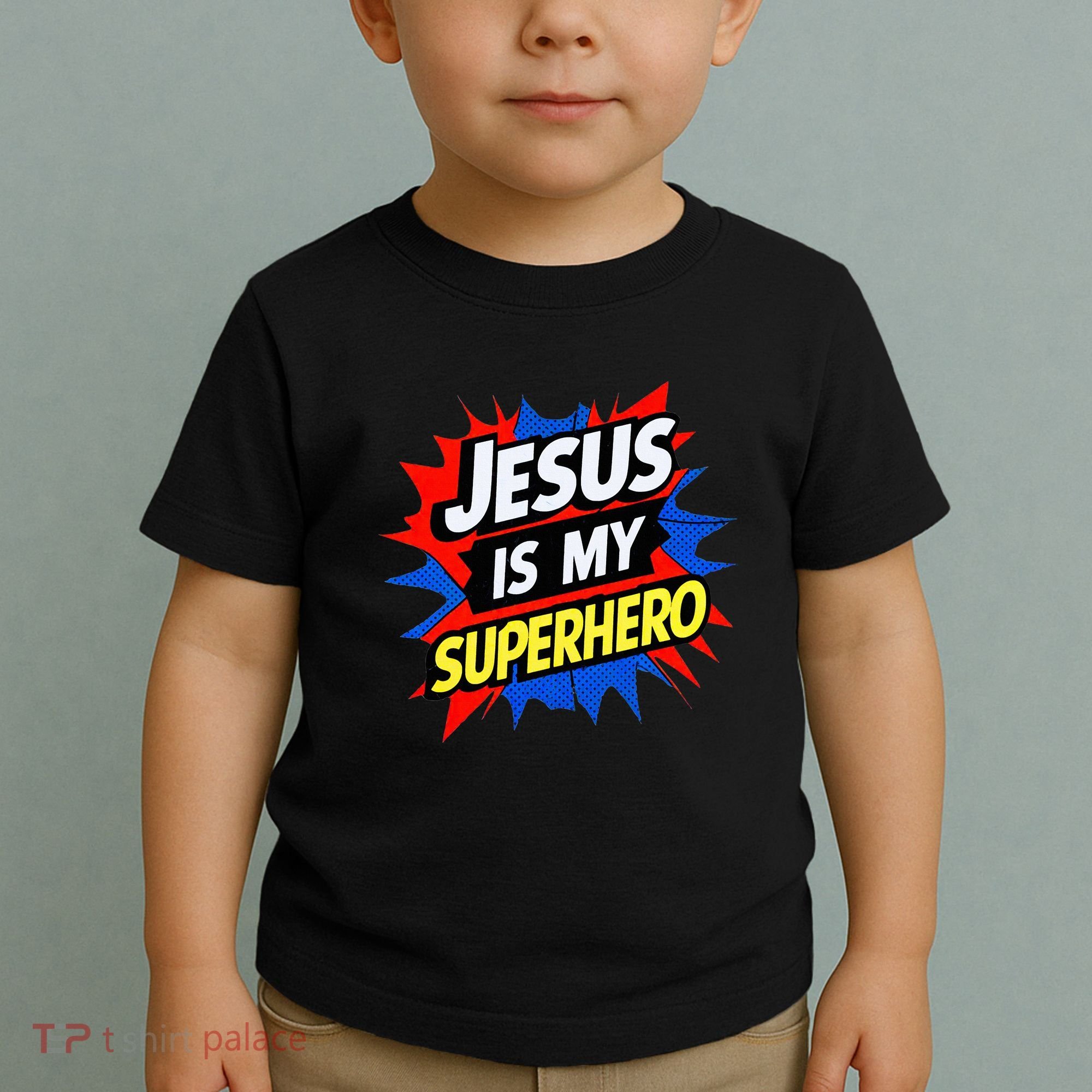 Jesus Is My Superhero Christian God Religious Comic Toddler T-Shirt