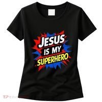 Jesus Is My Superhero Christian God Religious Comic Women's T-Shirt thumb 0