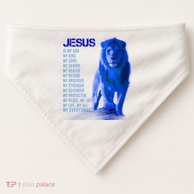 Jesus Is My Everything Quote Lion Christianity USA-Made Doggie Bandana