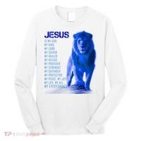 Jesus Is My Everything Quote Lion Christianity Long Sleeve Shirt thumb 0