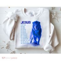 Jesus Is My Everything Quote Lion Christianity Sweatshirt thumb 2