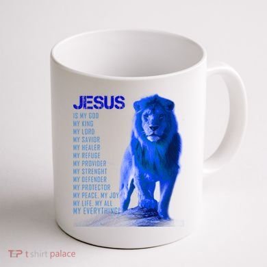 Jesus Is My Everything Quote Lion Christianity Coffee Mug back