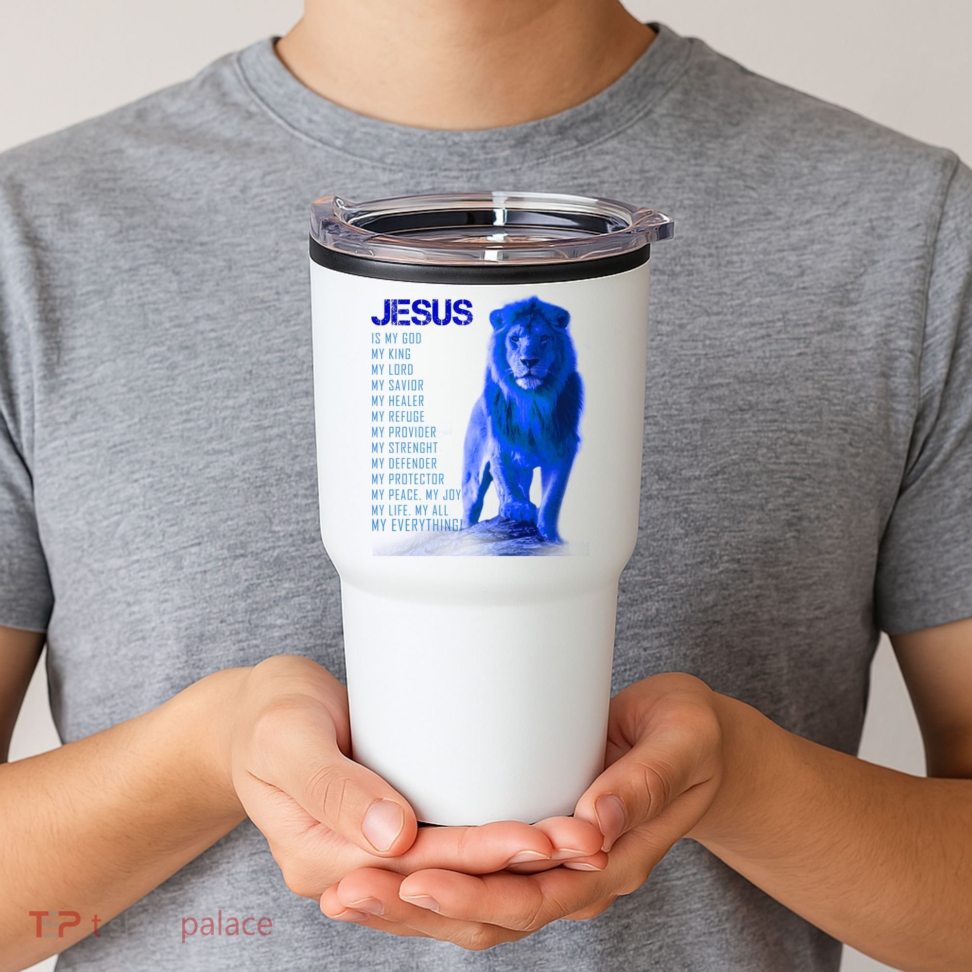 Jesus Is My Everything Quote Lion Christianity Tumbler