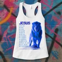 Jesus Is My Everything Quote Lion Christianity Women's Tank Top thumb 3
