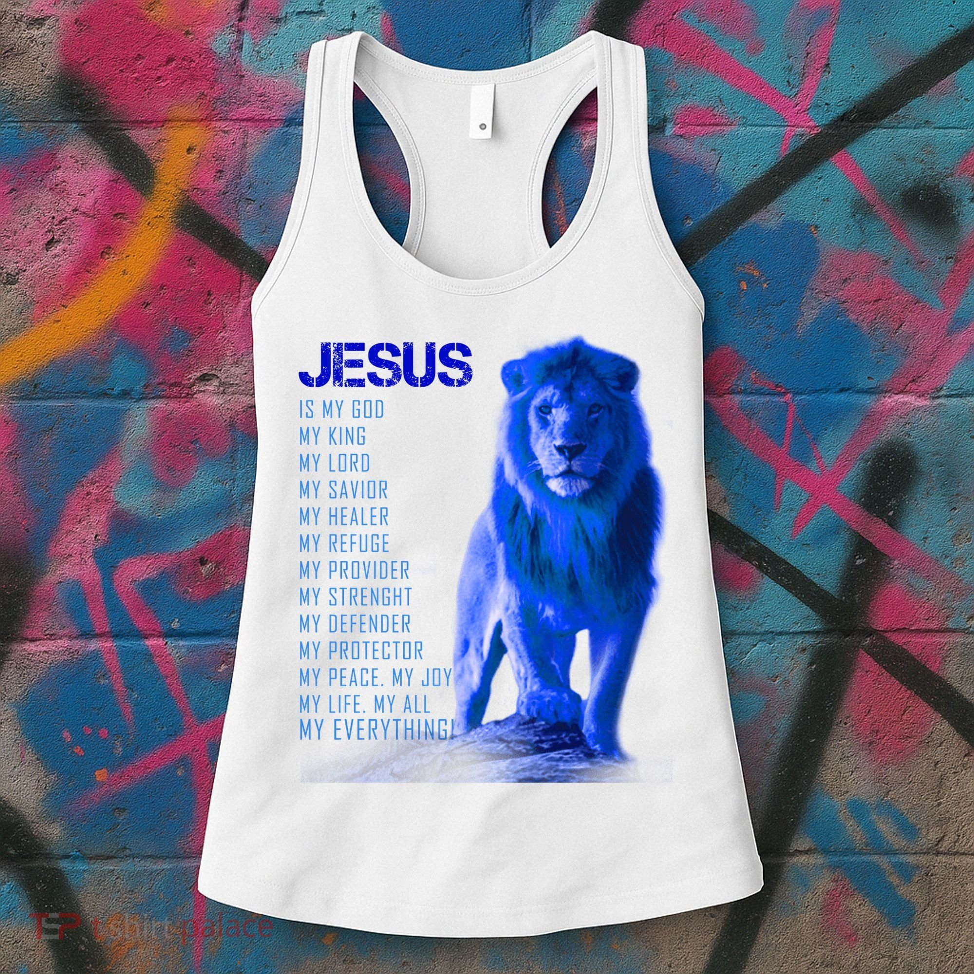 Jesus Is My Everything Quote Lion Christianity Women's Tank Top