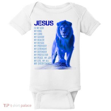 Jesus Is My Everything Quote Lion Christianity Baby Bodysuit