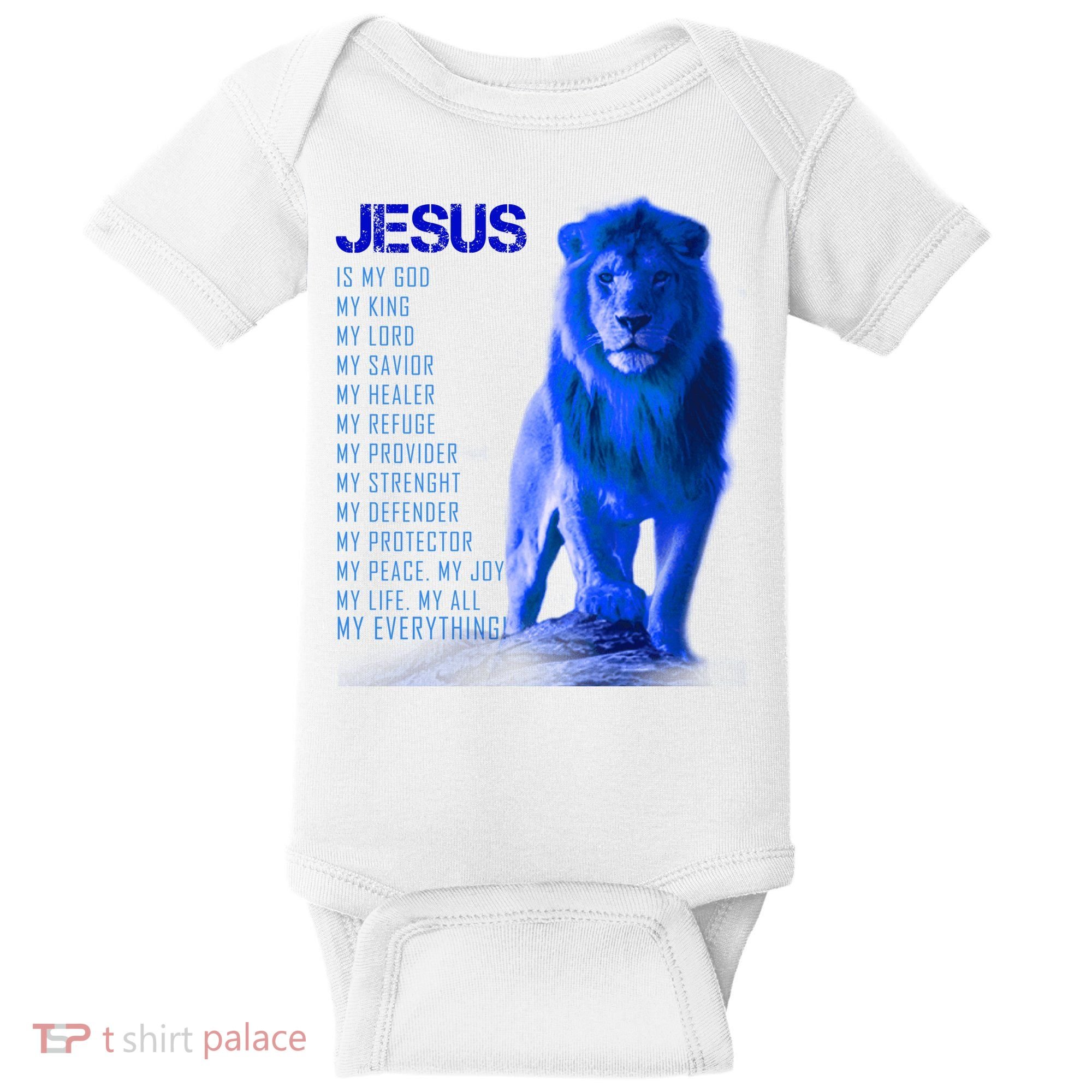 Jesus Is My Everything Quote Lion Christianity Baby Bodysuit