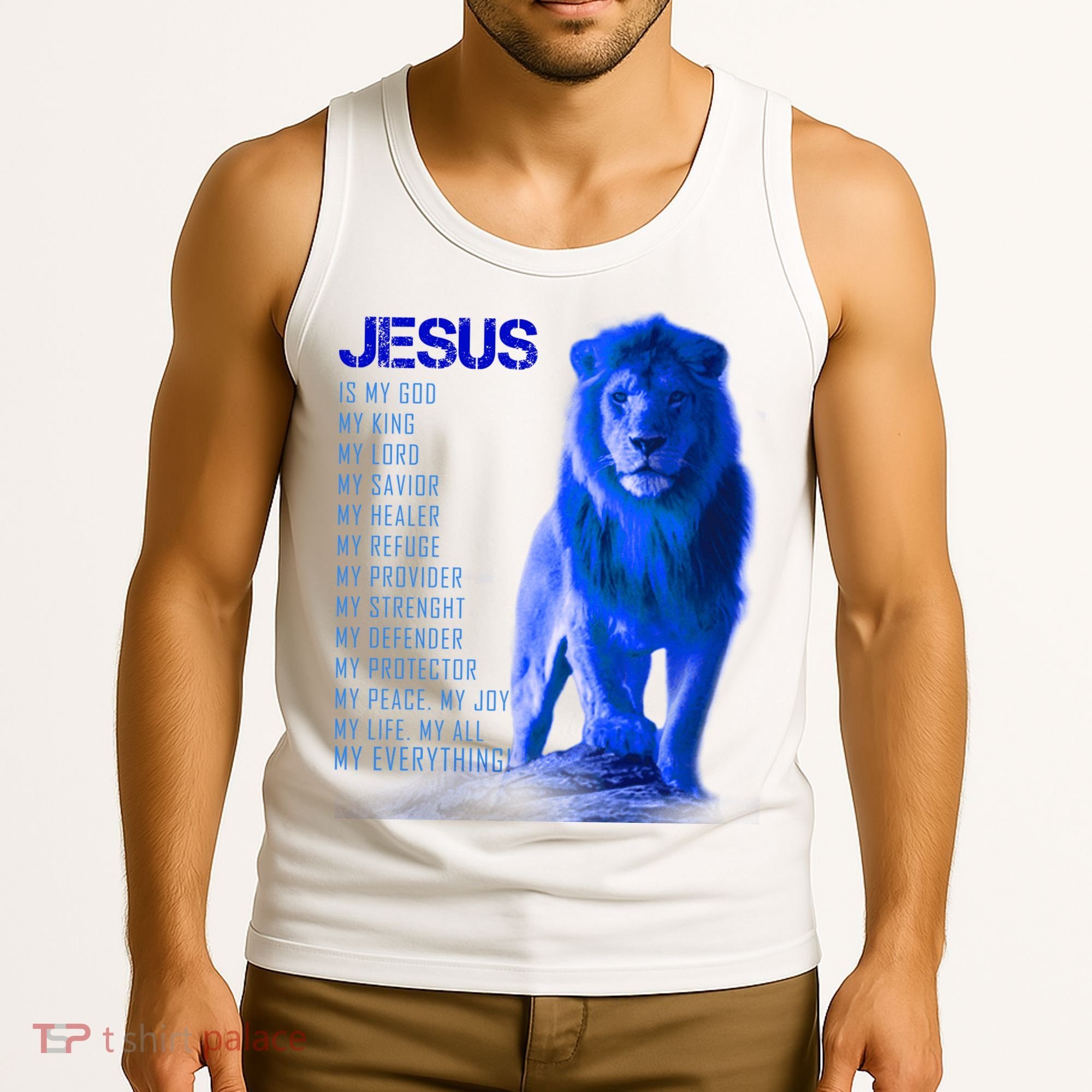 Jesus Is My Everything Quote Lion Christianity Tank Top