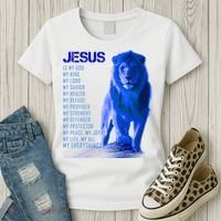 Jesus Is My Everything Quote Lion Christianity Women's T-Shirt thumb 3
