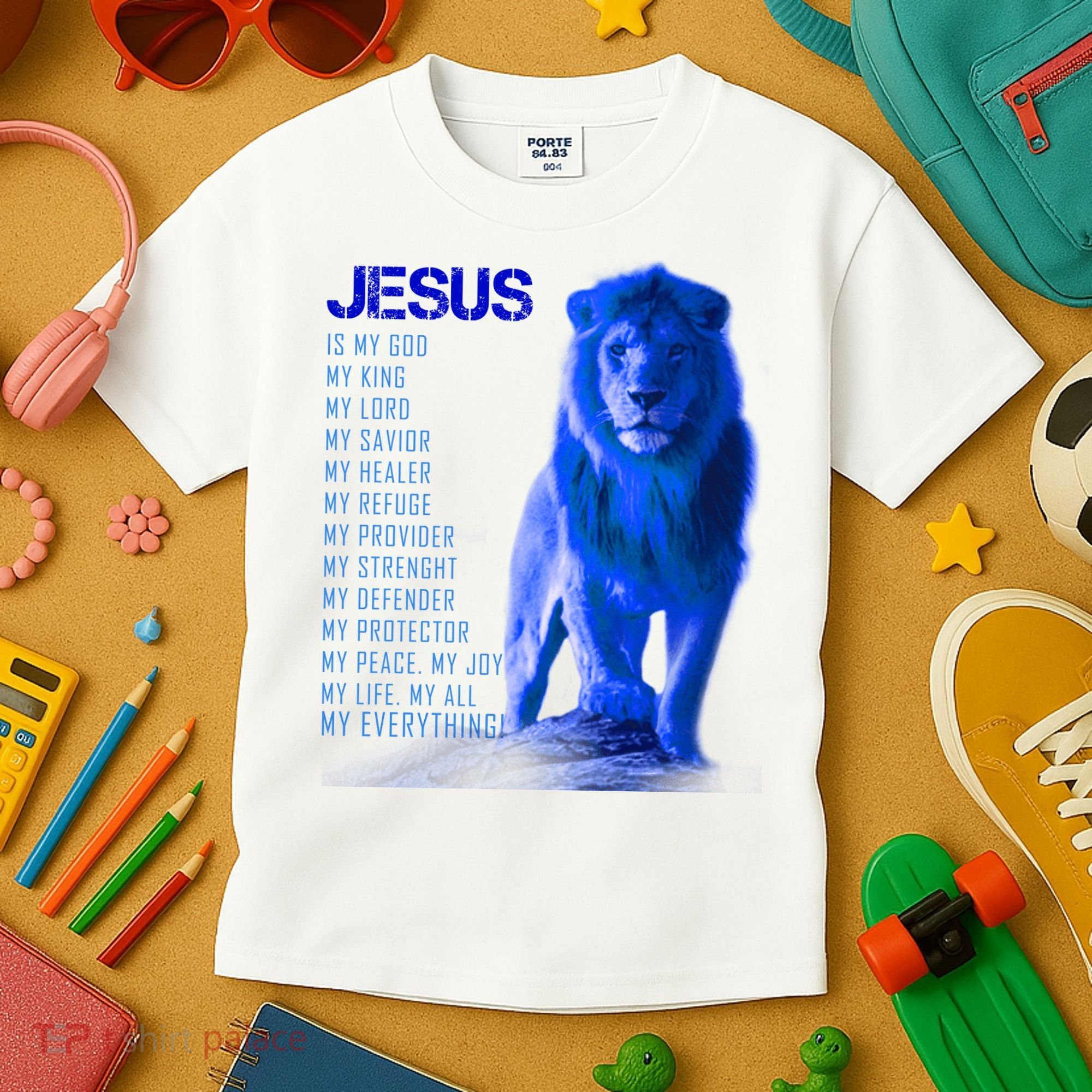 Jesus Is My Everything Quote Lion Christianity Kids T-Shirt