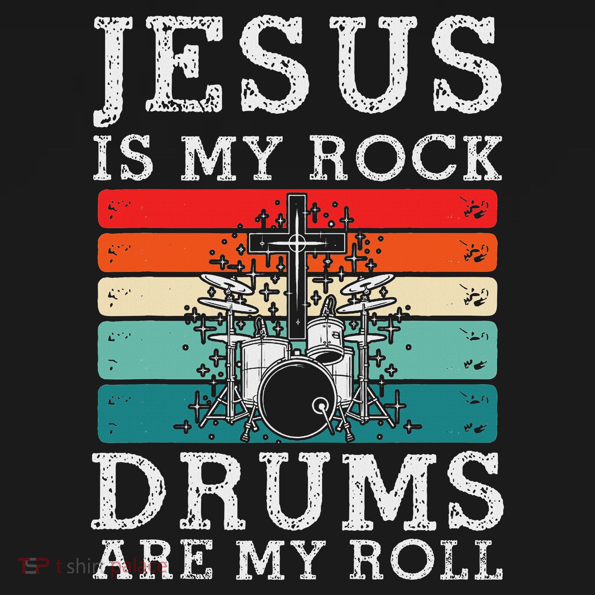 Jesus Is My Rock Drums Are My Roll Christian Drummer Women's Hoodie