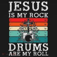 Jesus Is My Rock Drums Are My Roll Christian Drummer Mousepad thumb 1