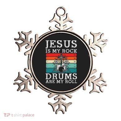 Jesus Is My Rock Drums Are My Roll Christian Drummer Ornament