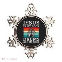 Jesus Is My Rock Drums Are My Roll Christian Drummer Ornament thumb 0