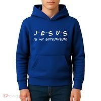 Jesus Is My Superhero Believe God Powerful Christian Kids Hoodie thumb 4