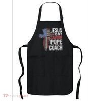 Jesus Is My Savior Pope Is My Coach Religious Quote Apron thumb 0