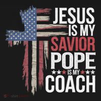 Jesus Is My Savior Pope Is My Coach Religious Quote Sweatshirt thumb 3