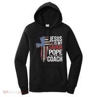 Jesus Is My Savior Pope Is My Coach Religious Quote Women's Hoodie thumb 0