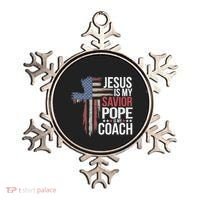 Jesus Is My Savior Pope Is My Coach Religious Quote Ornament thumb 0