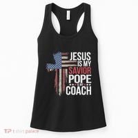 Jesus Is My Savior Pope Is My Coach Religious Quote Women's Tank Top thumb 0