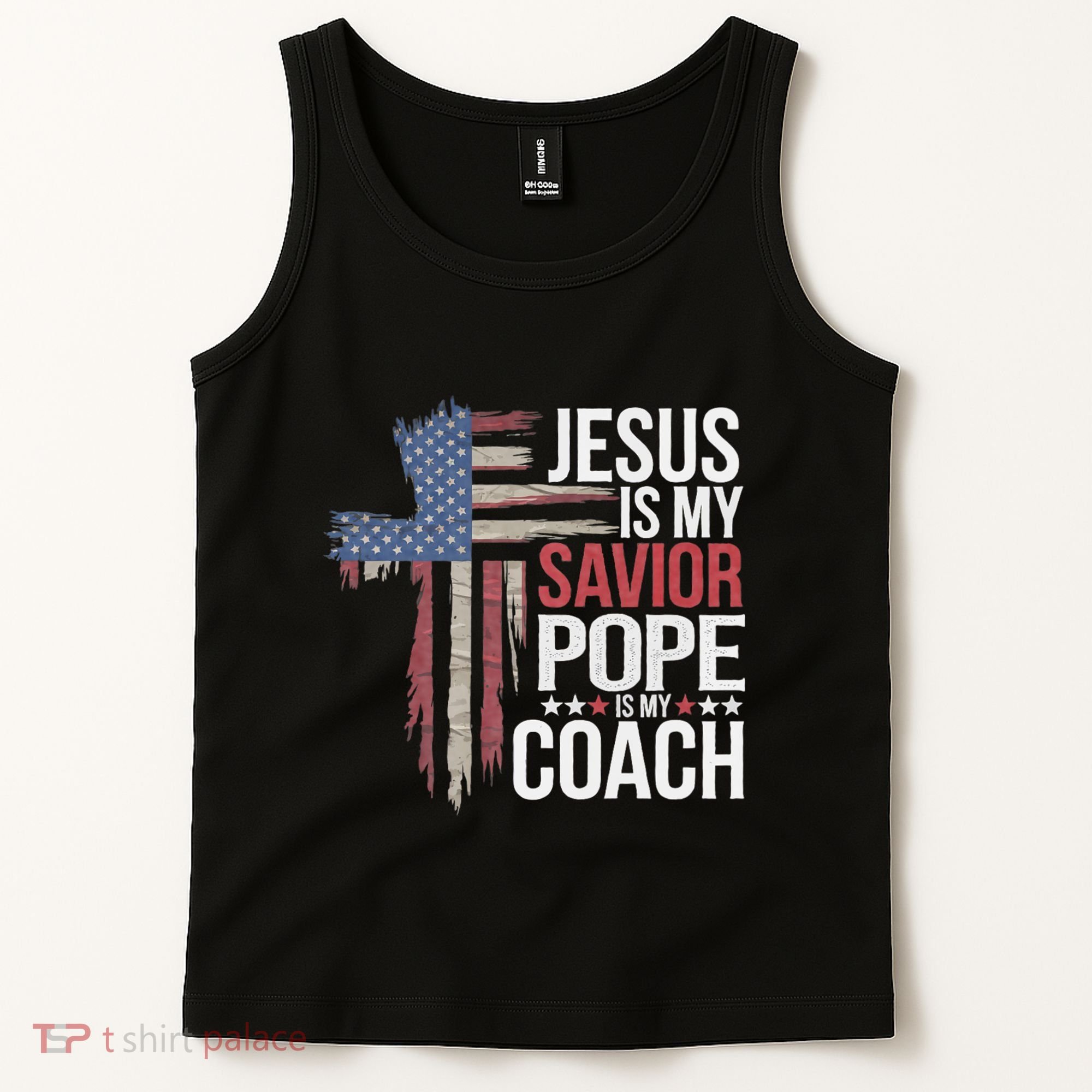 Jesus Is My Savior Pope Is My Coach Religious Quote Tank Top