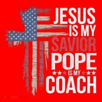 Jesus Is My Savior Pope Is My Coach Religious Quote Santa Hat thumb 1