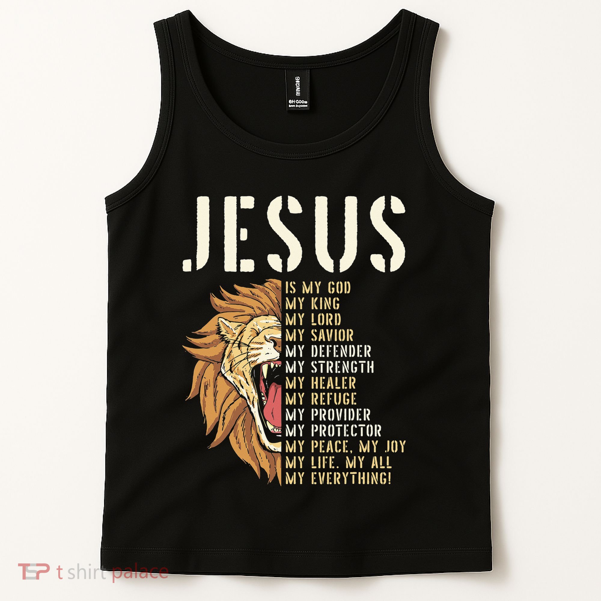 Jesus Is My God Lion Of Judah Christian Religious Faith Tank Top
