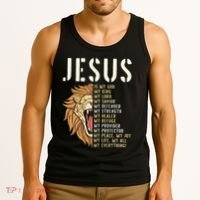 Jesus Is My God Lion Of Judah Christian Religious Faith Tank Top thumb 3