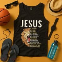 Jesus Is My God Lion Of Judah Christian Religious Faith Tank Top thumb 4
