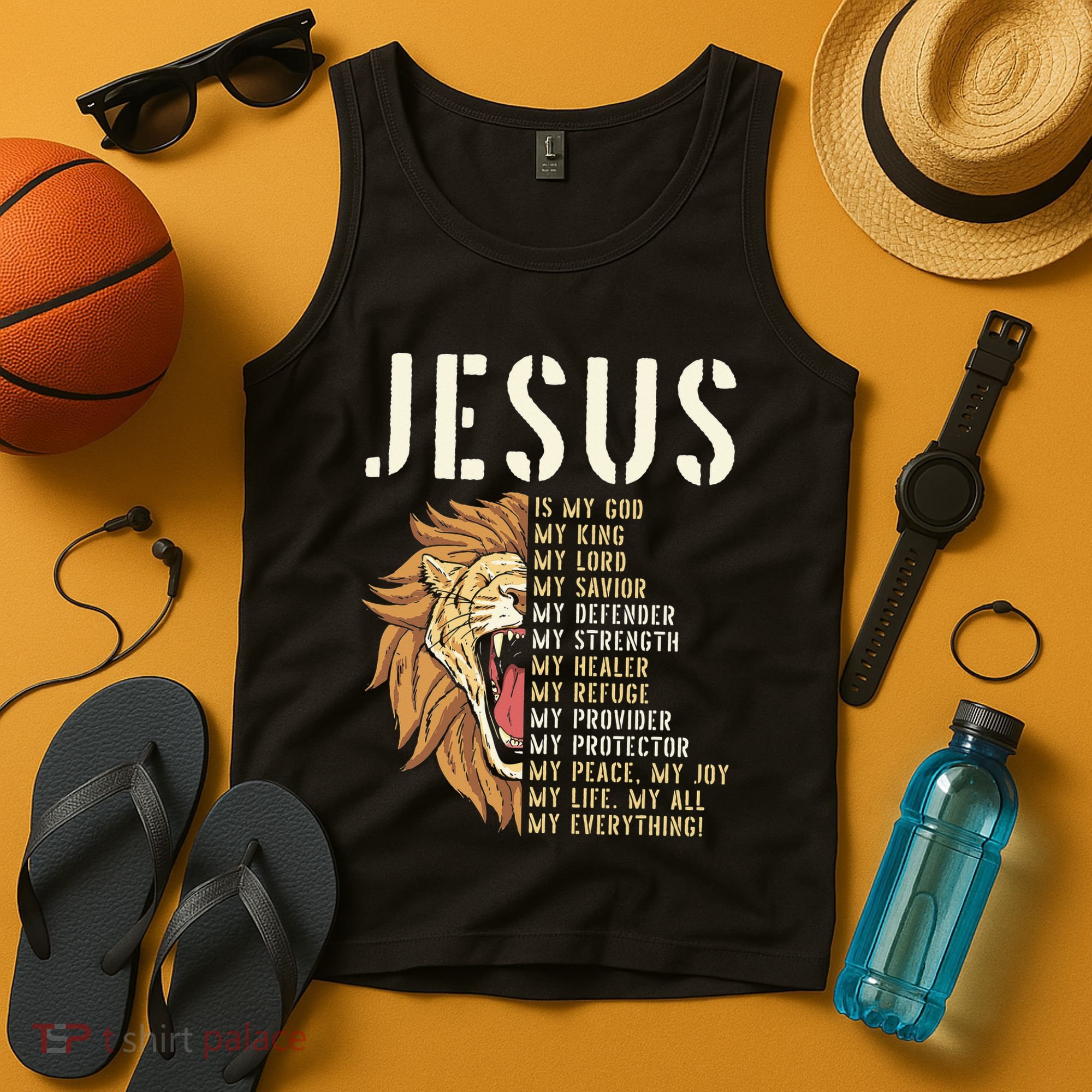 Jesus Is My God Lion Of Judah Christian Religious Faith Tank Top