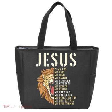 Jesus Is My God Lion Of Judah Christian Religious Faith Tote Bag