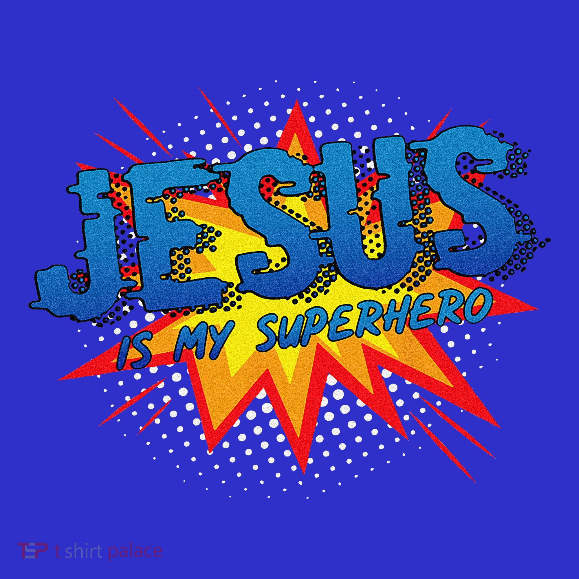 Jesus Is My Superhero Cute Powerful Christian Gift Comic Gift Polo