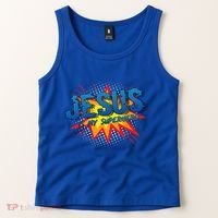 Jesus Is My Superhero Cute Powerful Christian Gift Comic Gift Tank Top thumb 2