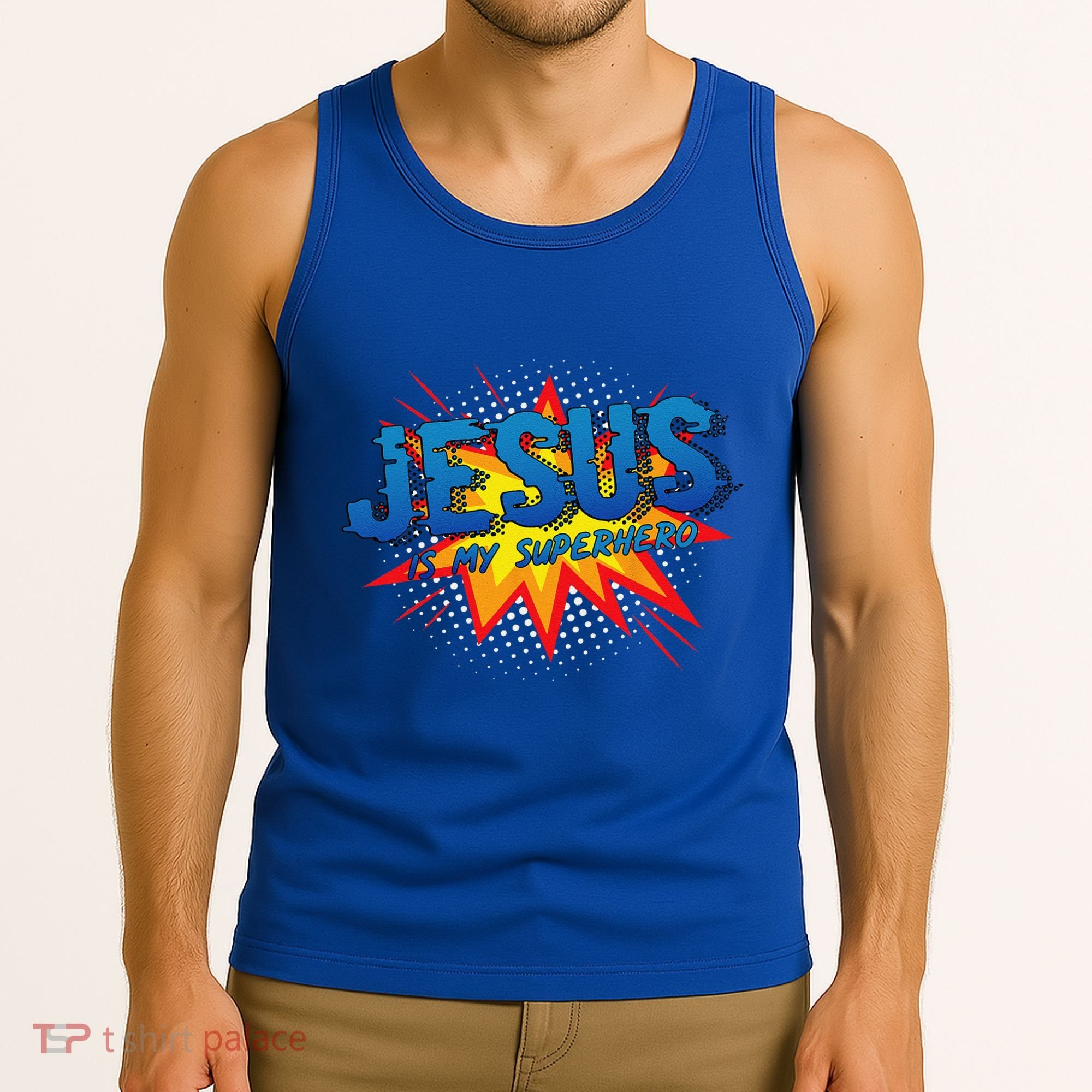Jesus Is My Superhero Cute Powerful Christian Gift Comic Gift Tank Top