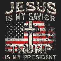 Jesus Is My Savior Trump Is My President Beanie thumb 2