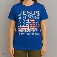 Jesus Is My Savior Trump Is My President T-Shirt thumb 4