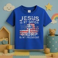 Jesus Is My Savior Trump Is My President Toddler T-Shirt thumb 3