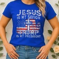 Jesus Is My Savior Trump Is My President Women's T-Shirt thumb 2
