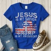 Jesus Is My Savior Trump Is My President Women's T-Shirt thumb 3