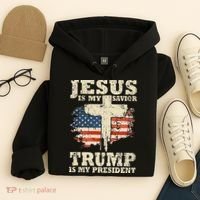 Jesus Is My Savior Trump Is My President Hoodie thumb 4
