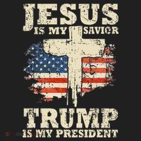 Jesus Is My Savior Trump Is My President Beanie thumb 2