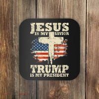 Jesus Is My Savior Trump Is My President Coaster thumb 0