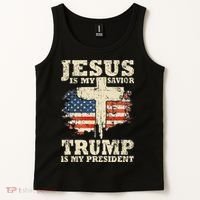 Jesus Is My Savior Trump Is My President Tank Top thumb 2