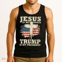 Jesus Is My Savior Trump Is My President Tank Top thumb 3