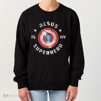 Jesus Is My Superhero Fun Christian Religious Women's Sweatshirt thumb 0