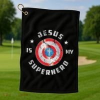 Jesus Is My Superhero Fun Christian Religious Golf Towel thumb 1